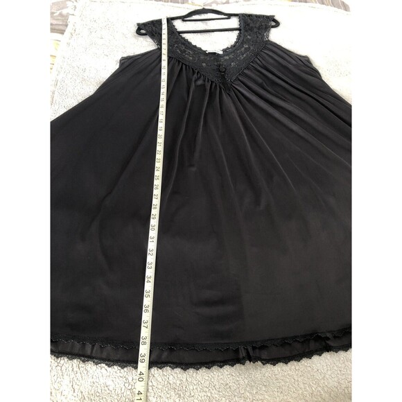 Vintage Miss Elaine Nightgown Large Lace Rosette Antron Nylon Union Made 1980s - Picture 12 of 12